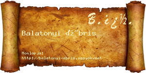 Balatonyi Ábris névjegykártya